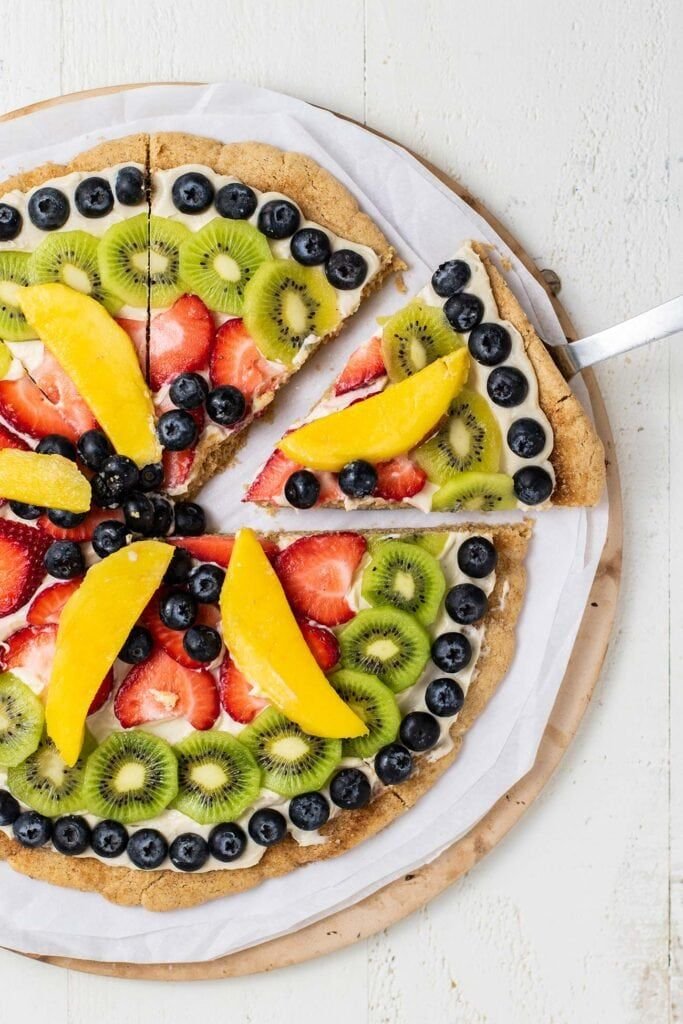 Gingerbread Cookie Fruit Pizzas