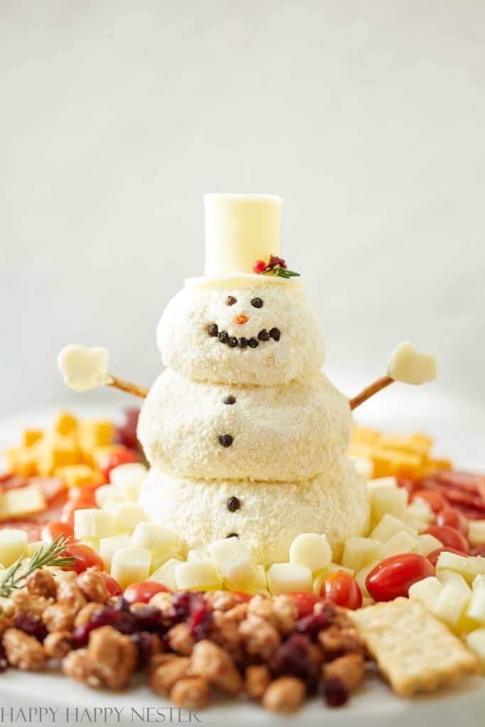 Mini Snowman Cheese Balls